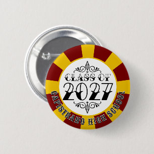 Tat-Style Gray Class of 2027 Graduation Button