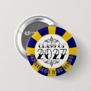 Tat-Style Gray Class of 2027 Graduation Button