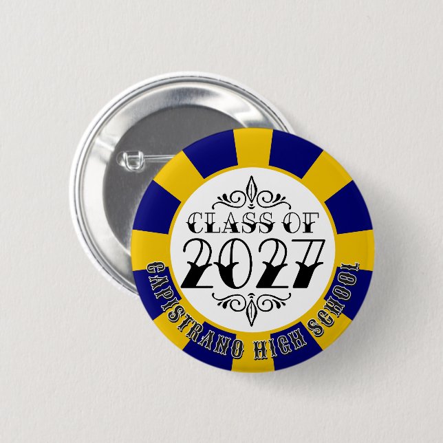 Tat-Style Gray Class of 2027 Graduation Button (Front & Back)