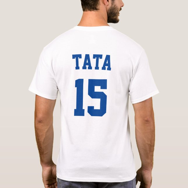 Tata Serbian Dad Blue Jersey Number 15 T-Shirt (Back)