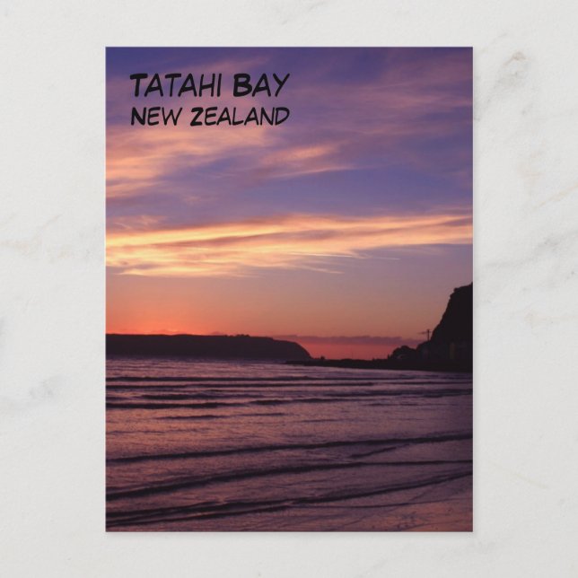 Tatahi Bay Sunset, New Zealand Postcard (Front)
