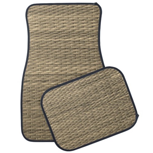 Tatami Print Beige Brown Zen Rustic Car Floor Mat