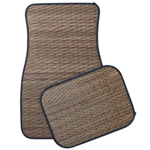 Tatami Print Walnut Brown Zen Rustic Car Floor Mat