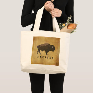 Tatanka Bison Native American Buffalo Large Tote Bag