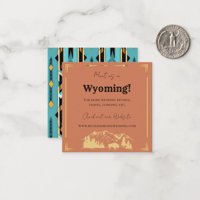 Tatanka BisonYellowstone Ranch Wedding Detail Card (Front/Back In Situ)