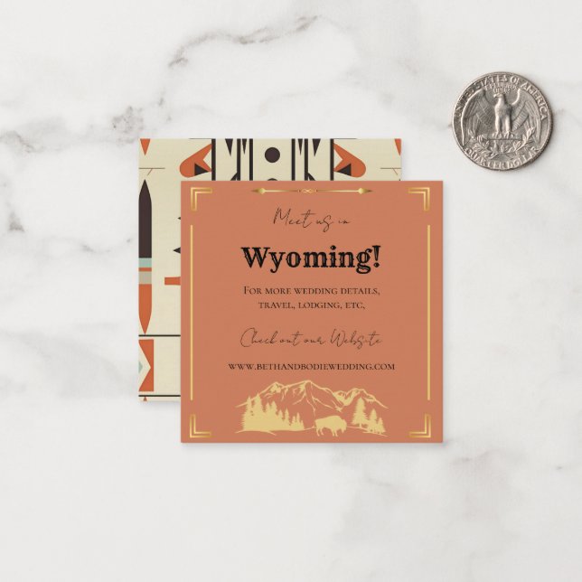Tatanka BisonYellowstone Ranch Wedding Detail Card (Front/Back In Situ)