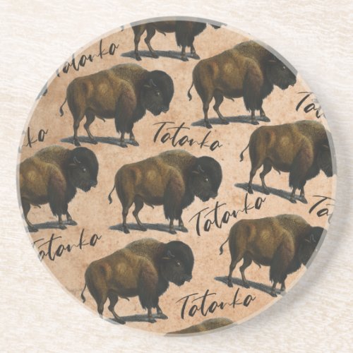Tatanka Buffalo Bison Western Drink Coasters