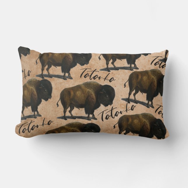 Tatanka Buffalo Bison Western Home Decor Lumbar Pillow (Front)