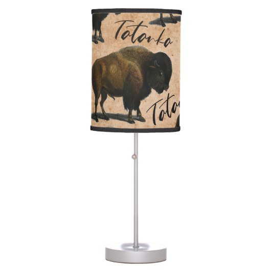 Tatanka Buffalo Bison Western Home Decor Table Lamp (Front)