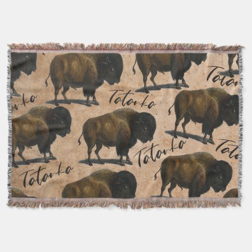 Tatanka Buffalo Bison Western Home Decor Throw Throw Blanket