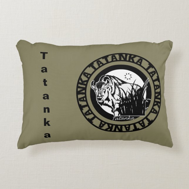 Tatanka (Buffalo) Black & White Accent Pillow (Front)