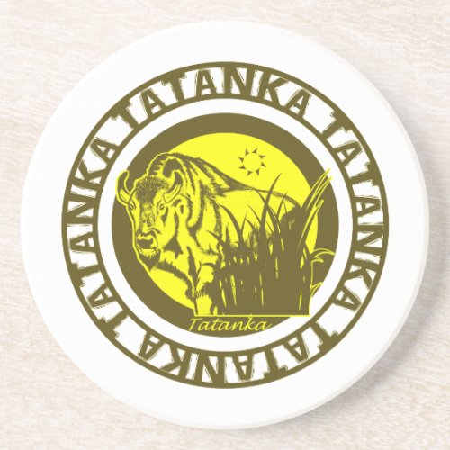 Tatanka Buffalo Yellow Drink Coaster