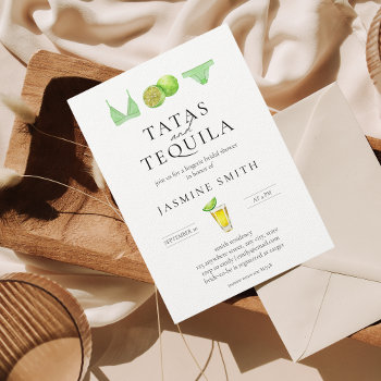 Tatas & Tequila Lingerie Bridal Shower Modern Invitation by SleepyKoala at Zazzle