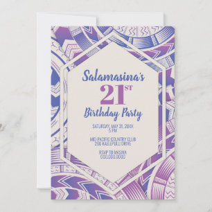 Tatau Purple & Blue Diamond Invitation
