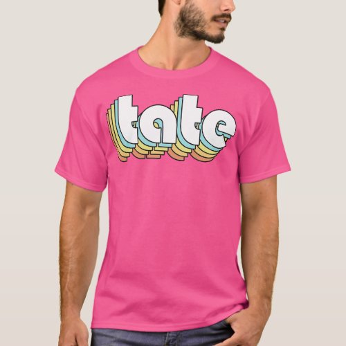 Tate Retro Rainbow Typography Faded Style T_Shirt