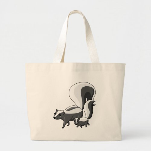 Tater and Tot the Skunks Large Tote Bag