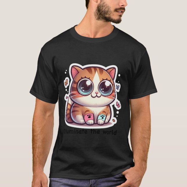 Tater tot brave adorable cat   stickers   T-Shirt (Front)