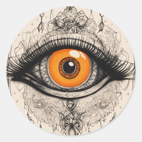 Tatoo eye classic round sticker