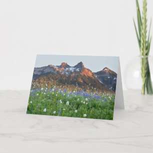 Tatoosh Range and Wildflowers Mt. Rainier Card