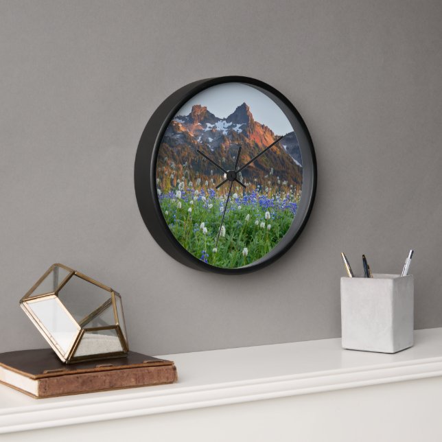 Tatoosh Range and Wildflowers | Mt. Rainier Clock (Office)