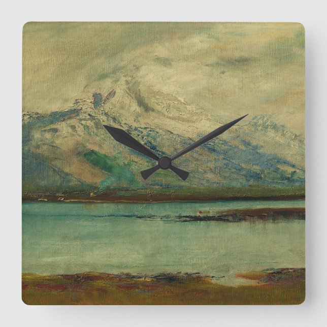 Tatra Mountain Landscape by Ladislav Mednyanszky Square Wall Clock (Front)