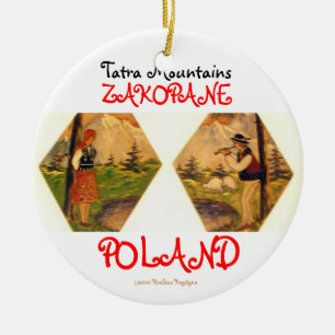 TATRA MOUNTAINS ZAKOPANE POLAND CERAMIC ORNAMENT