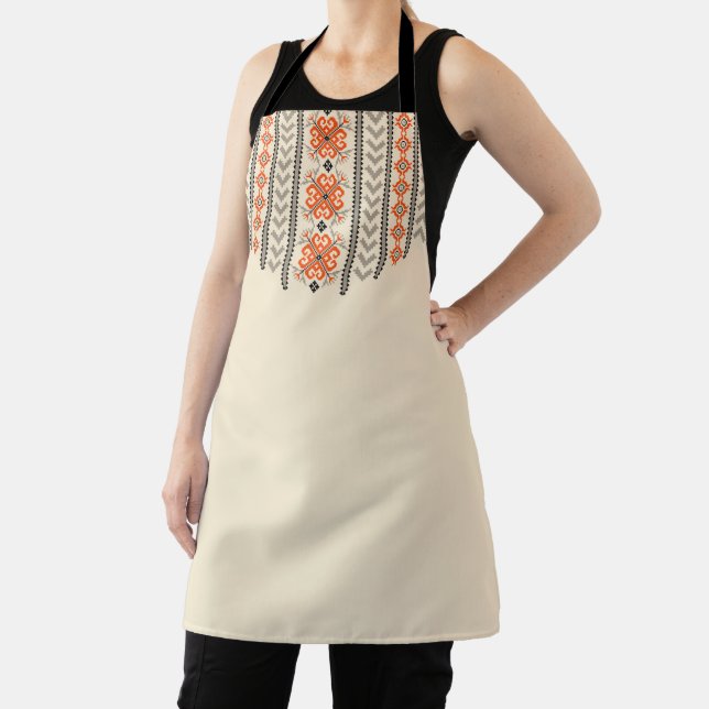 Tatreez Palestinian Thobe Artwork Print Apron (Insitu)