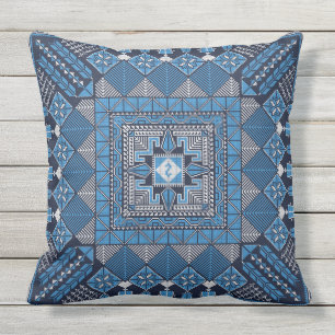 Tatreez pattern outdoor pillow