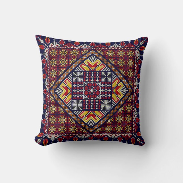 Tatreez pattern  throw pillow (Front)