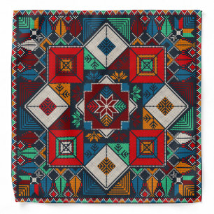 Tatreez Pattern Traditional Palestine Embroidery Bandana
