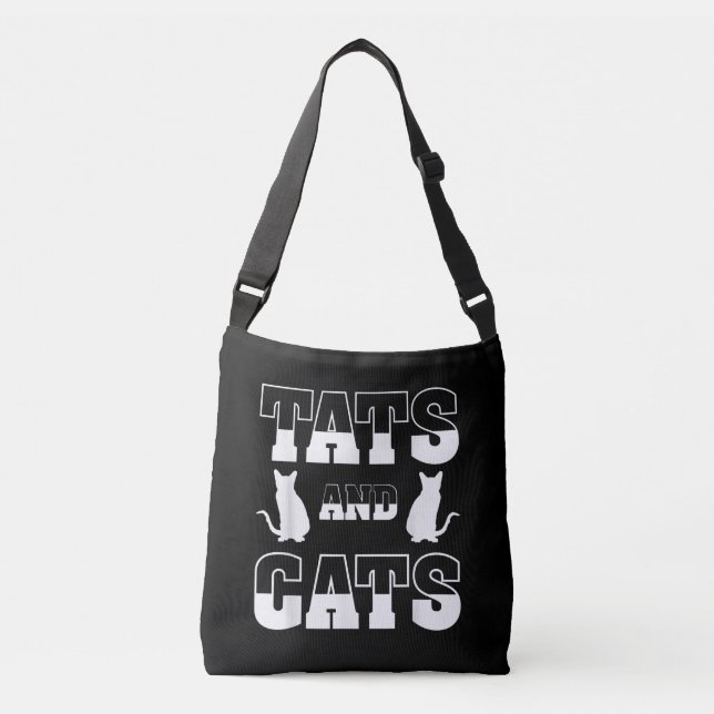 Tats And Cats Animal Lover Gift Tattoo Artist Inki Crossbody Bag (Front)