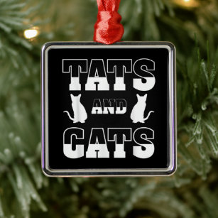 Tats And Cats Animal Lover Gift Tattoo Artist Inki Metal Ornament