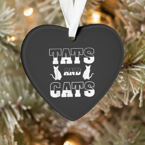Tats And Cats Animal Lover Gift Tattoo Artist Inki Ornament