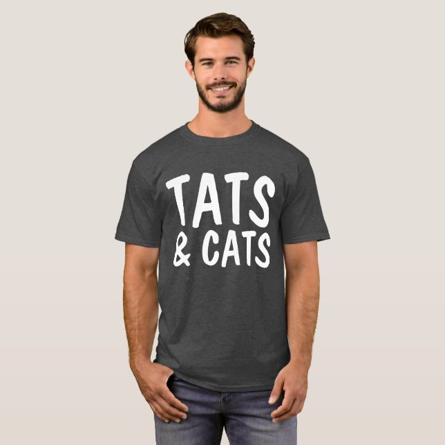 TATS AND CATS, TATTOO LOVER Cat T-shirts (Front Full)