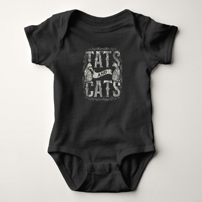 Tats And Cats Tattooist Tattoo Body Art Tattooing Baby Bodysuit (Front)