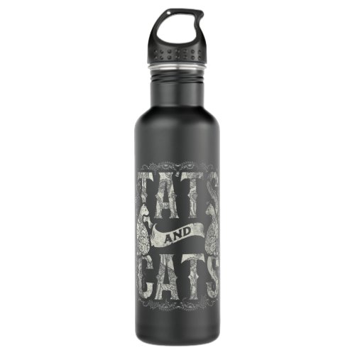 Tats And Cats Tattooist Tattoo Body Art Tattooing Stainless Steel Water Bottle