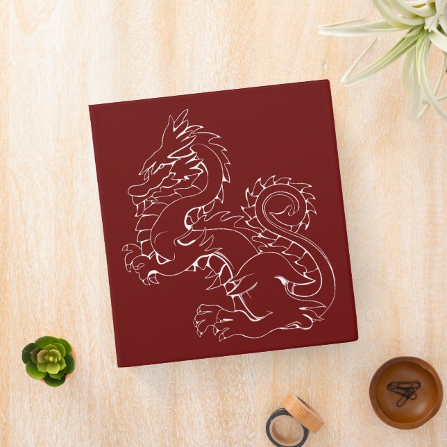 Tatsu Asian Dragon Are Fantasy Mythical Creatures  3 Ring Binder (In Situ)