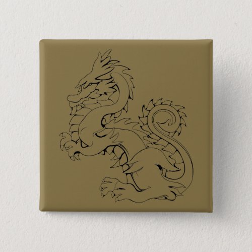 Tatsu Asian Dragon Are Fantasy Mythical Creatures Button
