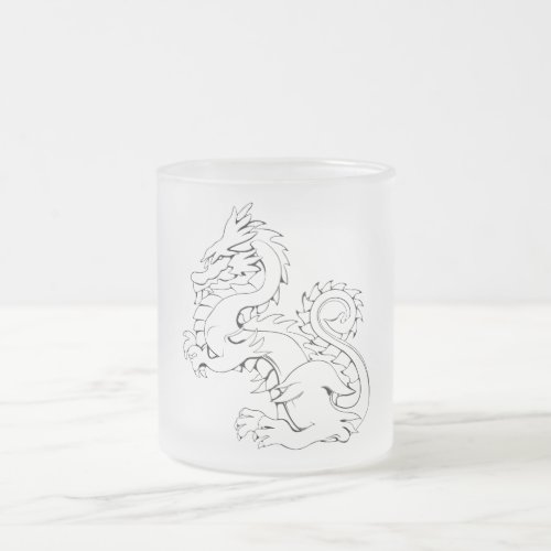 Tatsu Asian Dragon Are Fantasy Mythical Creatures Frosted Glass Coffee Mug
