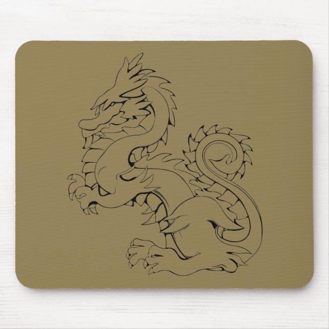 Tatsu Asian Dragon Are Fantasy Mythical Creatures Mouse Pad (Front)
