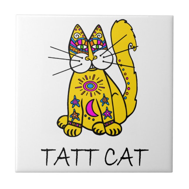Tatt Cat Tile (Front)