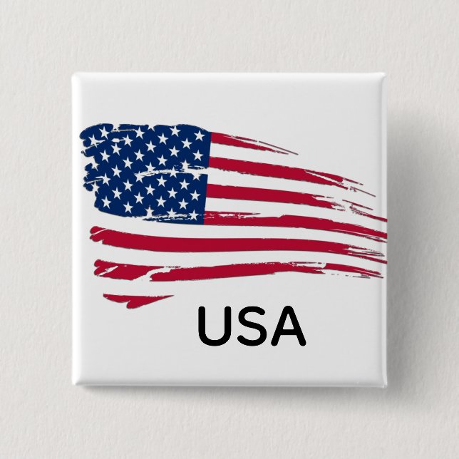 Tattered American Flag Button (Front)