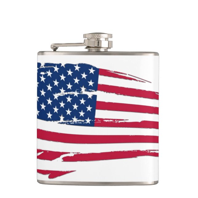 Tattered American Flag Flask (Front)