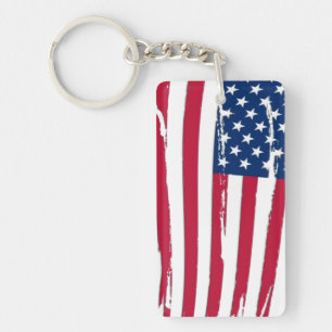 Tattered American Flag Keychain