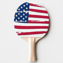 Tattered American Flag Ping-Pong Paddle