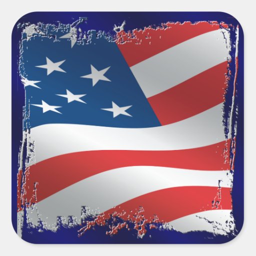 Tattered American Flag Sticker | Zazzle