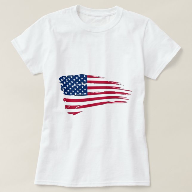 Tattered American Flag T-shirt (Design Front)