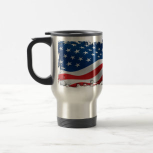 Tattered American Flag Travel Mug
