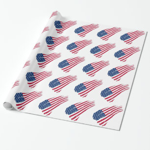 Tattered American Flag Wrapping Paper