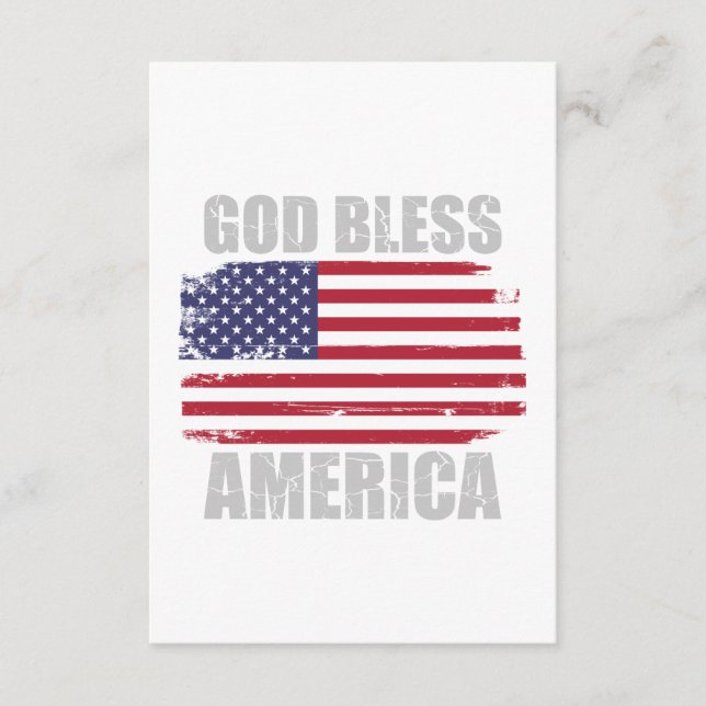 Tattered flag with "God Bless America" Enclosure Card (Front)